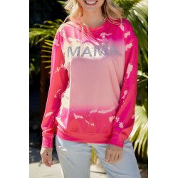 Mama Sweatshirt Women Long Sleeve Crewneck Mama Graphic Tie Dye Pullover Tees