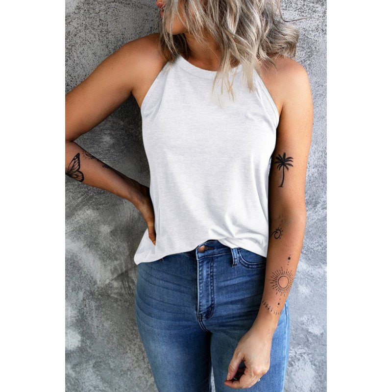 Womens Summer Halter High Neck Tank Top Sexy Sleeveless Shirts