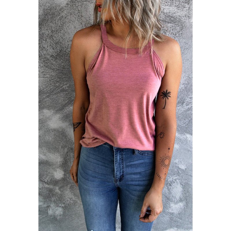 Womens Summer Halter High Neck Tank Top Sexy Sleeveless Shirts