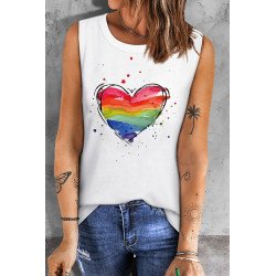 Heart Shaped Graphic Tank Tops for Womens Pride Loose Sleeveless Shirts