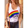 Women Pride Rainbow Graphic Tank Top Shirt Casual Sleeveless Tee