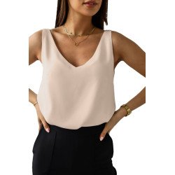 Deep V Neck Loose Tank Top Loose Sleeveless T Shirt Blouse