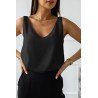 Deep V Neck Loose Tank Top Loose Sleeveless T Shirt Blouse