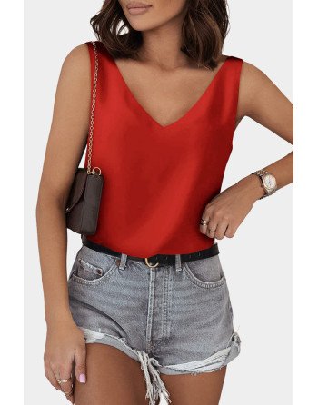 Deep V Neck Loose Tank Top Loose Sleeveless T Shirt Blouse