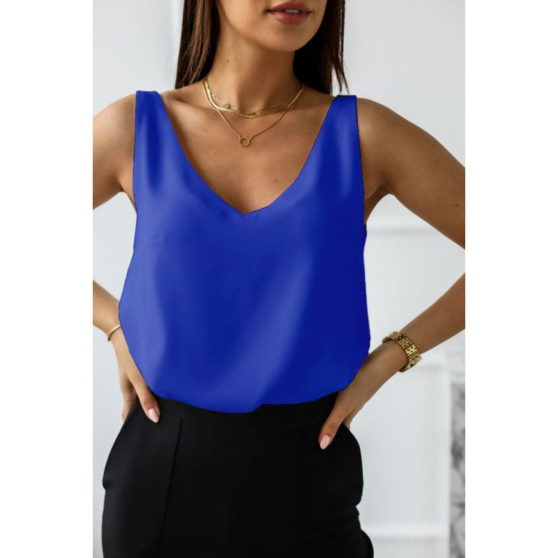 Deep V Neck Loose Tank Top Loose Sleeveless T Shirt Blouse
