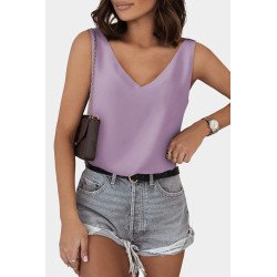 Deep V Neck Loose Tank Top Loose Sleeveless T Shirt Blouse