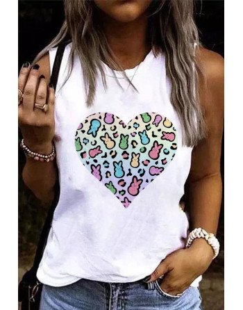 Plus Size Easter T-Shirt for Women Rabbit Heart Graphic Tees