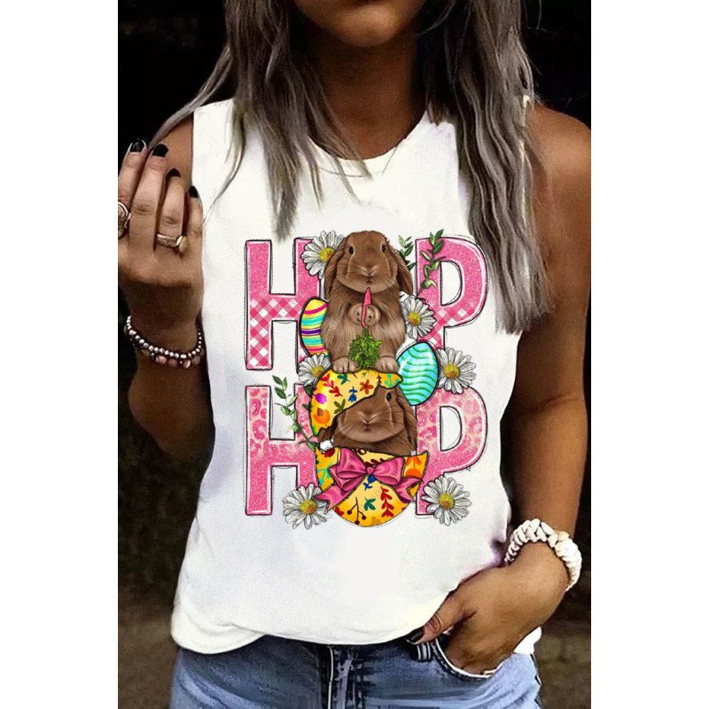 Women's Easter Rabbit Graphic Tank Top Sleeveless Shirt