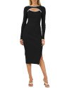 Women's Bodycon Midi Dress Long Sleeve Cut Out Ribbed Knit Party Club Dress