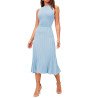 Women's Knit Tank Dresses Vacation Sleeveless Ribbed Swing Party Midi Dresses