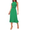 Women's Knit Tank Dresses Vacation Sleeveless Ribbed Swing Party Midi Dresses