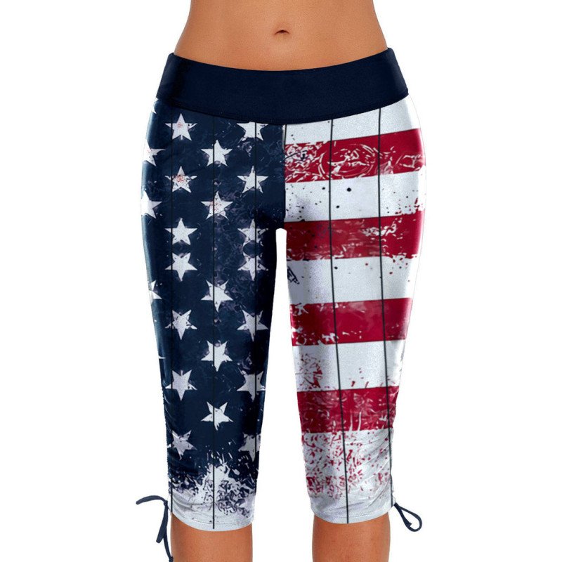 Womens Plus Size Rash Guard Capris Boardshort Mid Waist Swimwear Tankini Bottom