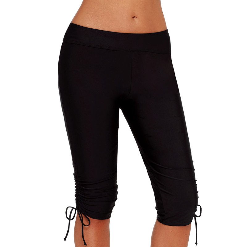 Womens Plus Size Rash Guard Capris Boardshort Mid Waist Swimwear Tankini Bottom