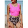 Ladies Square Neck Sleeveless Print Tankini Set