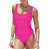 Tankini Swimsuits for Women Ruched High Cut Cheeky Bikini Bottom Two Piece Bathing Suits