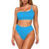 Womens Bikini Sets One Shoulder High Cut Two Piece Bathing Suit