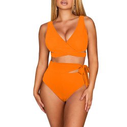 Women's Bikini Swimsuit Front Cross Cut Out Tie Two Piece Bathing Suit