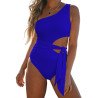 Women One Piece Swimsuits Sexy One Shoulder Monokinis Tie Side Cutout Bathing Suits