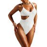Women's One Shoulder Cutout One-Piece Swimsuit High Leg Monokini Bathing Suit