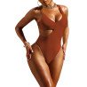 Women's One Shoulder Cutout One-Piece Swimsuit High Leg Monokini Bathing Suit