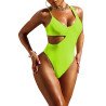 Women's One Shoulder Cutout One-Piece Swimsuit High Leg Monokini Bathing Suit