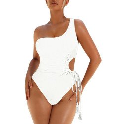 Women's One Piece Swimsuit One Shoulder Cutout Bathing Suits Monokini