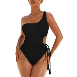 Women's One Piece Swimsuit One Shoulder Cutout Bathing Suits Monokini