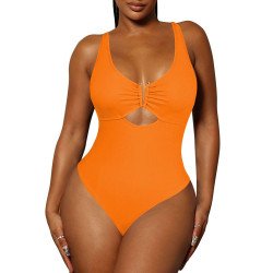 Women's One Piece Swimsuit Tummy Control Cutout High Cut Bathing Suit