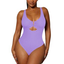 Women's One Piece Swimsuit Tummy Control Cutout High Cut Bathing Suit