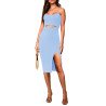 Women's Spaghetti Straps Cutout Midi Dress Party Club Dress