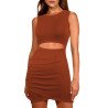 Women's Sexy Bodycon Dress Tank Hollow-out Tulip Mini Dress