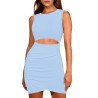 Women's Sexy Bodycon Dress Tank Hollow-out Tulip Mini Dress
