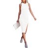 Women's Summer Tank Dress Casual Dresses Sleeveless Midi Dress with Slit