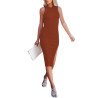 Women's Summer Tank Dress Casual Dresses Sleeveless Midi Dress with Slit