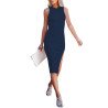 Women's Summer Tank Dress Casual Dresses Sleeveless Midi Dress with Slit