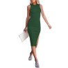 Women's Summer Tank Dress Casual Dresses Sleeveless Midi Dress with Slit