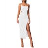 Women's Summer Sleeveless Cutout Bodycon Dresses Cocktail Club Pencil Side Split Midi Dress