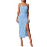 Women's Summer Sleeveless Cutout Bodycon Dresses Cocktail Club Pencil Side Split Midi Dress