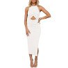 Women's Cut Out Bodycon Maxi Dresses Twist Front Sleeveless Dresses with Split
