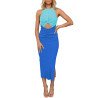 Women's Cut Out Bodycon Maxi Dresses Twist Front Sleeveless Dresses with Split