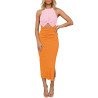 Women's Cut Out Bodycon Maxi Dresses Twist Front Sleeveless Dresses with Split