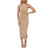 Women's Cut Out Bodycon Maxi Dresses Twist Front Sleeveless Dresses with Split