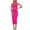 Women's Cut Out Bodycon Maxi Dresses Twist Front Sleeveless Dresses with Split