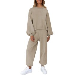 Women's Two Piece Outfits Striped Sweatshirt Jogger Pants Tracksuit