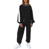 Women's Two Piece Outfits Striped Sweatshirt Jogger Pants Tracksuit