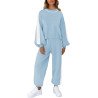Women's Two Piece Outfits Striped Sweatshirt Jogger Pants Tracksuit