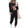 Women's 2 Piece Outfit Christmas Reindeer Crewneck Pullover Tops Long Pants Tracksuit Sweatsuits