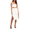 Women's 2 Piece Knit Outfit Set Square Neck Crop Top With Midi Skirt with Slit Party Dress