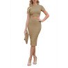 Women's 2 Piece Summer Outfits Knit Crop Top Ribbed Bodycon Midi Skirt
