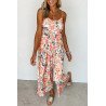 Women's Loose Casual Sleeveless Jumpsuits Floral Wide Leg Rompers Wide Leg Pants